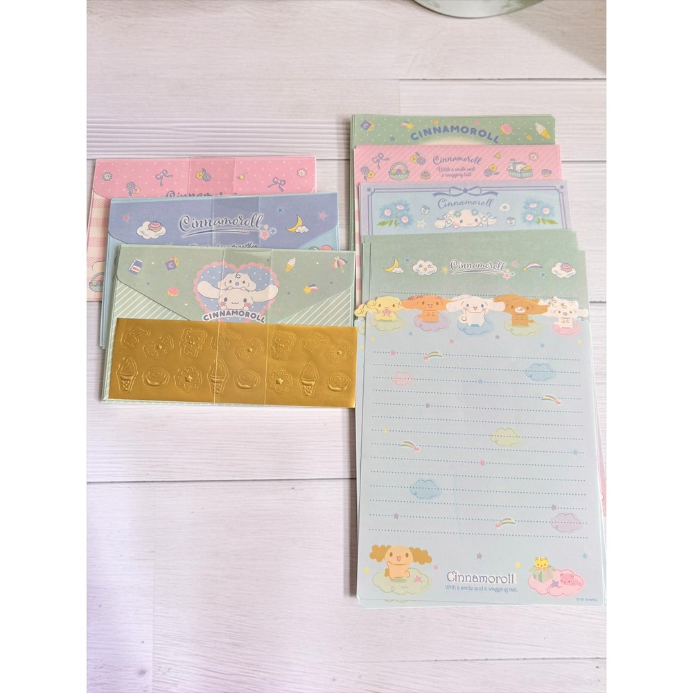 Sanrio Cinnamoroll Letter Set 25 Sheets 15 Envelopes Stickers Pastel Stationery
